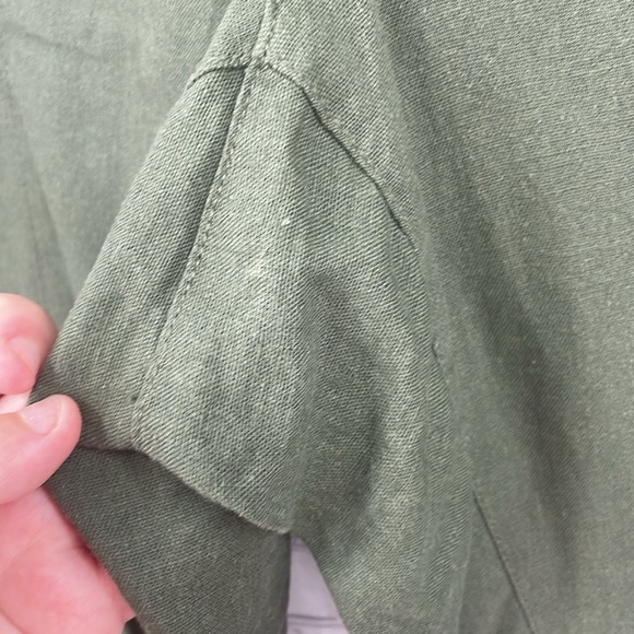 Old Navy Army Olive Green Plus Size 2x High Rise Straight Taper 55 Linen Viscose - Picture 4 of 10